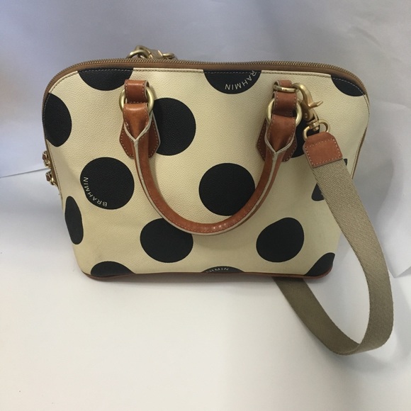 Brahmin Leather Polka Dot Tassels Purse Handbag - Picture 2 of 8